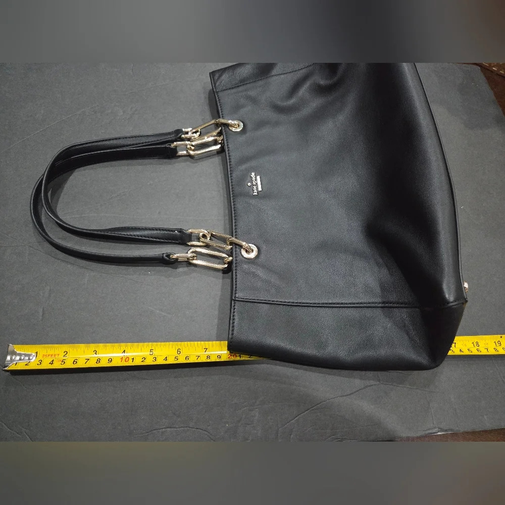 kate spade New York Black Leather Shoulder Bag with Gold Hardware - Picture 6 of 9